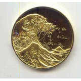 B3658 A Onda De Hokusai Katsushika - Medalha Laqueada A Ouro