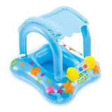 Baby Bote C/ Cobertura E Assento Boia Inflável - Intex Azul