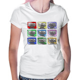 Baby Look 80's Cassette Tapes Camiseta Feminina