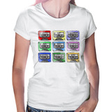 Baby Look 80's Cassette Tapes Camiseta Feminina