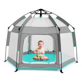 Baby Playpen Bend River Com Dossel Verde Portátil Com Mosqui