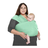 Baby Sling Plus Size Mamãe Canguru Malha 100% Algodão Cor Verde Água