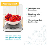 Balança Cozinha Precisão Digital Alimentos 10kg Aço Inox Capacidade Máxima 10 Kg Cor Preto