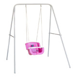 Balanço Infantil Com Suporte Para Apartamentos Area De Lazer Cor Rosa-chiclete