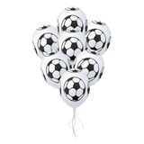 Balão Bexiga Bola De Futebol 11 Temático- 25 Unidades Cor Preto E Branco