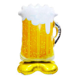 Balão C/base Copo Cerveja Decoração Dia Dos Pais Festa 145cm Cor Amarelo