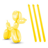 Balão Espaguete Big 260 Bexiga Canudo Liso 50 Unidades Cor Liso Amarelo