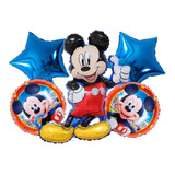  Balão Metalizado Mickey , Estrela E Redondo 5 Unidades