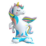 Balão Metalizado Unicornio Corpo 3d Com Base 120cm - Festa Cor Branco