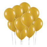 Balão Redondo 16 Diversas Cores 12 Unid Art Latex Cor Mostarda