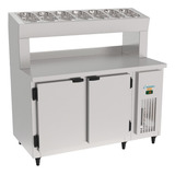 Balcão Condimentador 2 Portas 1,35m Inox Refrigerado Kofisa