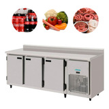 Balcão Refrigerado Encosto 3 Portas 2,00 Mts Aço Inox Kofisa