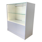 Balcão Vitrine Vidro Iluminação Super Led Porta Atendimento 