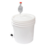 Balde 5l P/ Fermentação C/ Airlock E Torneira - 01un.