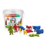 Balde Animais Bichinhos Fazendinha Completa Zoo Brinquedo
