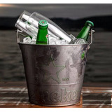 Balde Heineken C/ Abridor De Garrafa Alto Relevo Original