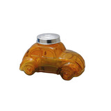 Baleiro Fusca Vidro 17 Cm 600 Ml Laranja Festas Casa 3 Peças