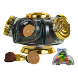 Baleiro Giratório De Vidro Médio 28cm 5 Gomos 2500ml