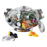 Baleiro Giratório Retrô Grande G (39cm) Vidro
