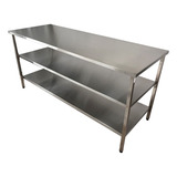 Bancada Com 2 Prateleiras Em Aço Inox Para Formas De 1,90
