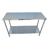 Bancada Mesa 160x40 Inox Multiuso 1 Prateleira Lanchonete 