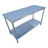 Bancada Mesa Inox Industrial Prateleira Paneleiro 250x60x90
