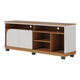 Bancada Rack Para Tv 65 Polegadas Jurere Freijo Off White Matte Clb