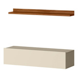 Bancada Suspensa E Prateleira 99cm Slat M20 Cinamomo/off