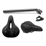 Banco Selim Absolute Gel Duas Molas+canote+abraçadeira Mtb
