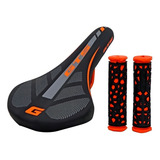 Banco Selim Gts Bicicleta Mtb Speed Exotic Preto Com Laranja