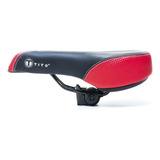 Banco Selim Tito Bicolor Vazado Super Confortável Bike Mtb Cor Vermelho