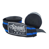 Bandagem Atadura Elástica Muaythai Boxe Kickboxing Spank 3m Cor Preto Com Azul