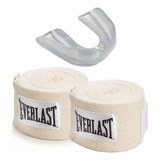 Bandagem Atadura Everlast Natural 3,00 Mt (par) +prot. Bucal