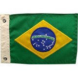 Bandeira Do Brasil Para Motos Bordada Dupla-face