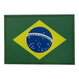 Bandeira Do Brasil Patch Emborrachado Colorido E Negativo