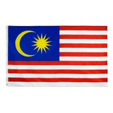 Bandeira Malasia Oficial 90 Cm X 150 Cm C/ Anilha P/ Mastro