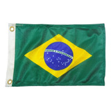 Bandeira Nautica Brasil Barco Lancha 22x33cm 100% Poliester