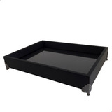 Bandeja Decorativa Preta Grande 33x53cm Banheiro Lavabo Luxo