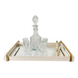 Bandeja Espelhada Grande Decorativa Cantinho Café Linda 70cm