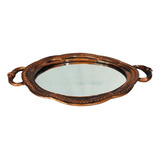 Bandeja Ovalada Decorativa Espelhada 41.5 Artesanal