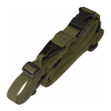 Bandoleira Tática De 3 Pontos Nylon Clip Em Metal Militar Cor Verde