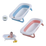 Banheira Para Bebe Confortável Segura Teu Baby Dobrável Cor Azul