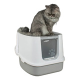 Banheiro Caixa Fechada Para Gatos Anti Odor Areia Até 10kg Cor Cinza
