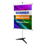 Banner Em Lona Personalizado 90x120cm + Tripé (pedestal)