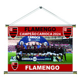 Banner Pôster Flamengo Campeão Carioca 2024 60x40 Lona