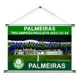 Banner Pôster Palmeiras Tricampeão Paulista 2024 60x40 Lona
