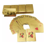 Baralho Dourado Naipes Folheado Cartas Poker Truco