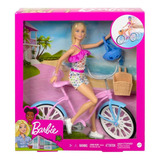 Barbie Bicicleta Com Boneca Hby28 Mattel