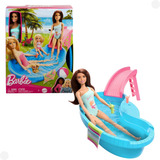 Barbie Maiô Verde Piscina Glam E Acessórios Hrj75 - Mattel