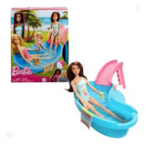 Barbie Maiô Verde Piscina Glam E Acessórios Hrj75 - Mattel